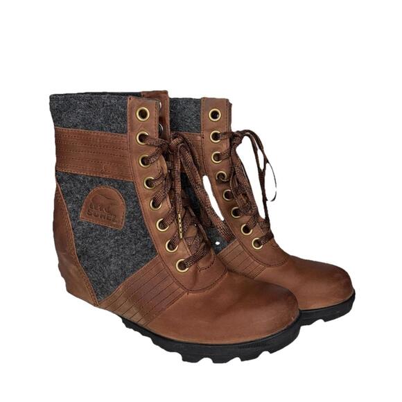 Sorel Shoes - Sorel Lexie Wedge Boots Women’s Camel Brown Size 9